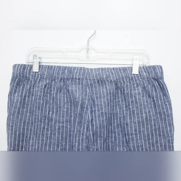 Eileen Fisher Puckered Organic Linen Wide Leg Pants Striped 100% Linen Size LP - Picture 7 of 10